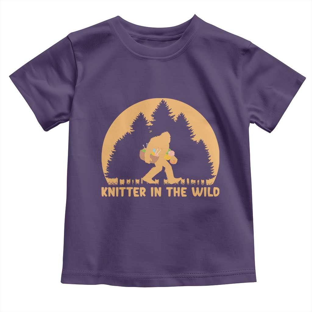 Knitting Bigfoot In The Wild Funny Gift Toddler T Shirt TS12 Purple Print Your Wear