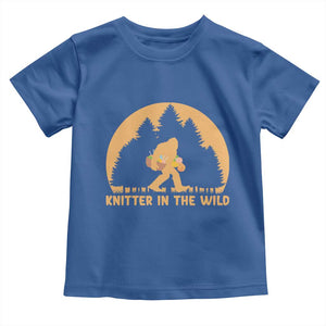 Knitting Bigfoot In The Wild Funny Gift Toddler T Shirt TS12 Royal Blue Print Your Wear