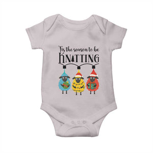 Tis The Season To Be Knitting Baby Onesie Christmas Gift TS12 Ice Gray Print Your Wear