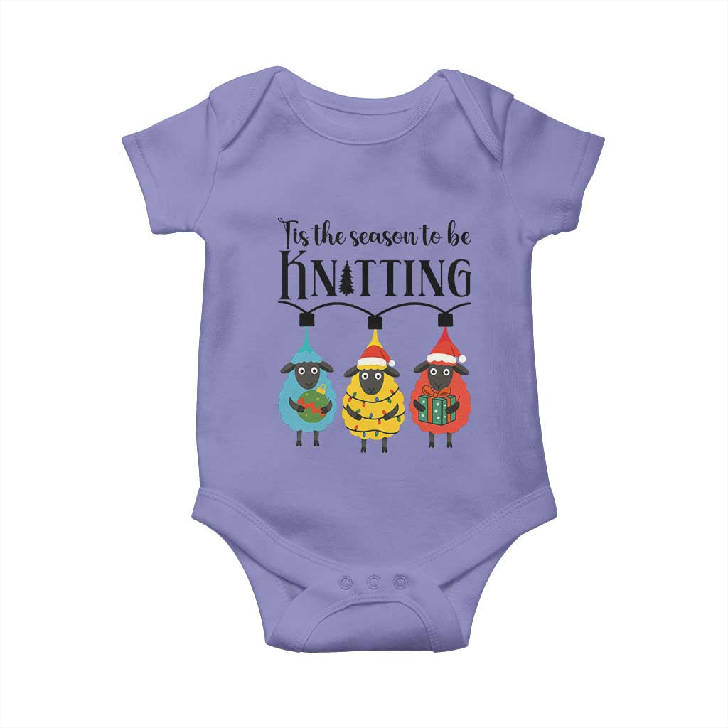 Tis The Season To Be Knitting Baby Onesie Christmas Gift TS12 Violet Print Your Wear