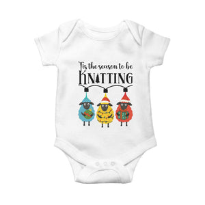 Tis The Season To Be Knitting Baby Onesie Christmas Gift TS12 White Print Your Wear