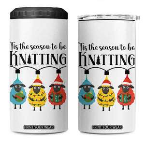 Tis The Season To Be Knitting 4 in 1 Can Cooler Tumbler Christmas Gift TS12 One Size: 16 oz White Print Your Wear