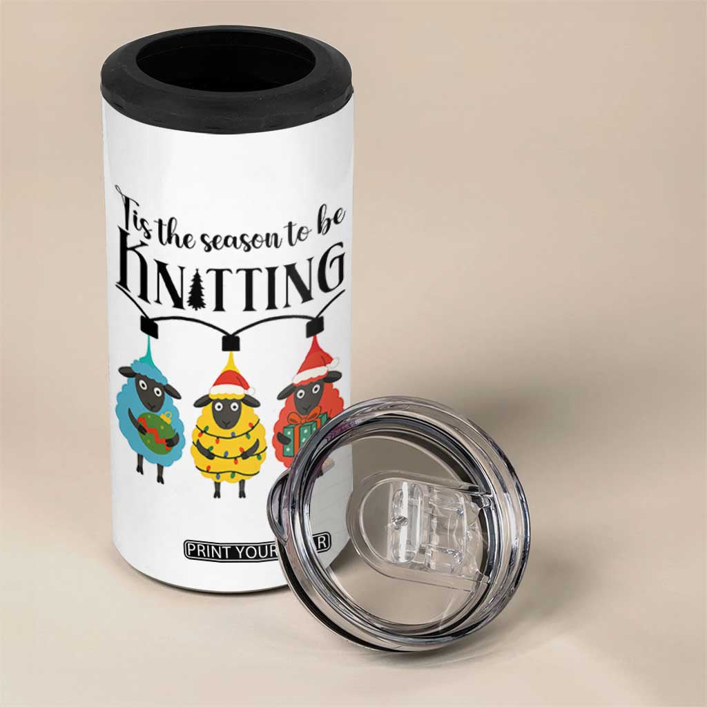 Tis The Season To Be Knitting 4 in 1 Can Cooler Tumbler Christmas Gift TS12 Print Your Wear
