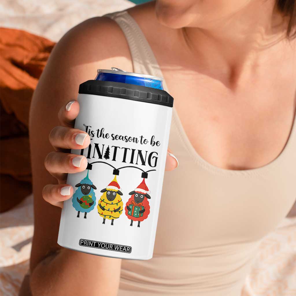 Tis The Season To Be Knitting 4 in 1 Can Cooler Tumbler Christmas Gift TS12 Print Your Wear