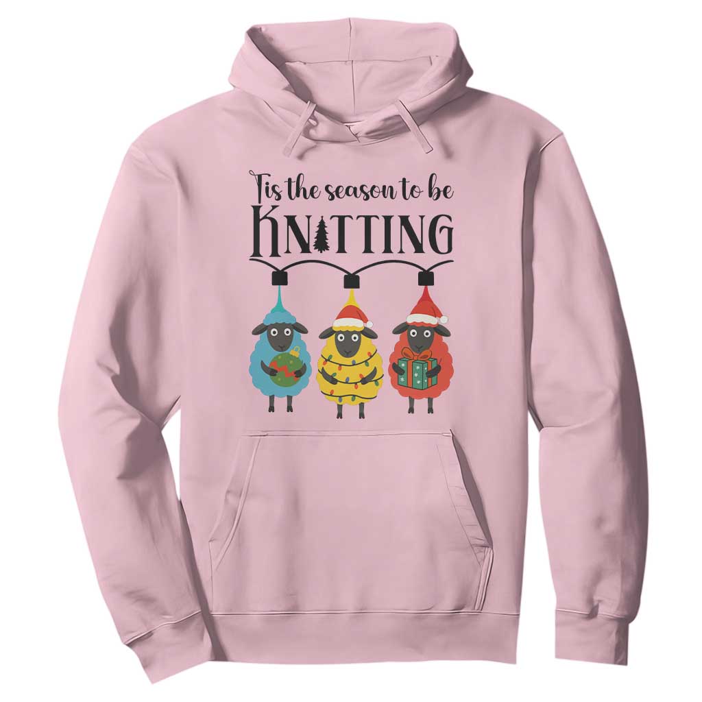Tis The Season To Be Knitting Hoodie Christmas Gift TS12 Light Pink Print Your Wear
