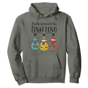 Tis The Season To Be Knitting Hoodie Christmas Gift TS12 Military Green Print Your Wear