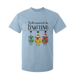 Tis The Season To Be Knitting T Shirt For Kid Christmas Gift TS12 Light Blue Print Your Wear