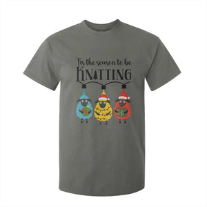 Tis The Season To Be Knitting T Shirt For Kid Christmas Gift TS12 Military Green Print Your Wear