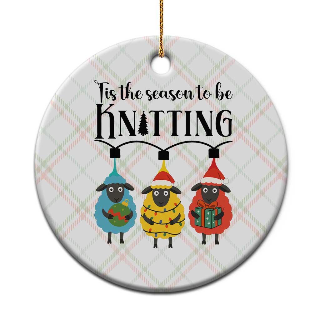 Tis The Season To Be Knitting Ceramic Ornament Xmas Gift TS12 1pc Christmas Plaid Print Your Wear