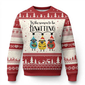 Tis The Season To Be Knitting Ugly Christmas Sweater Xmas Gift TS12 Beige Red Print Your Wear