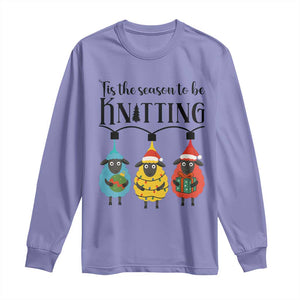 Tis The Season To Be Knitting Long Sleeve Shirt Christmas Gift TS12 Violet Print Your Wear