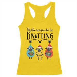 Tis The Season To Be Knitting Racerback Tank Top Christmas Gift TS12 Daisy Print Your Wear