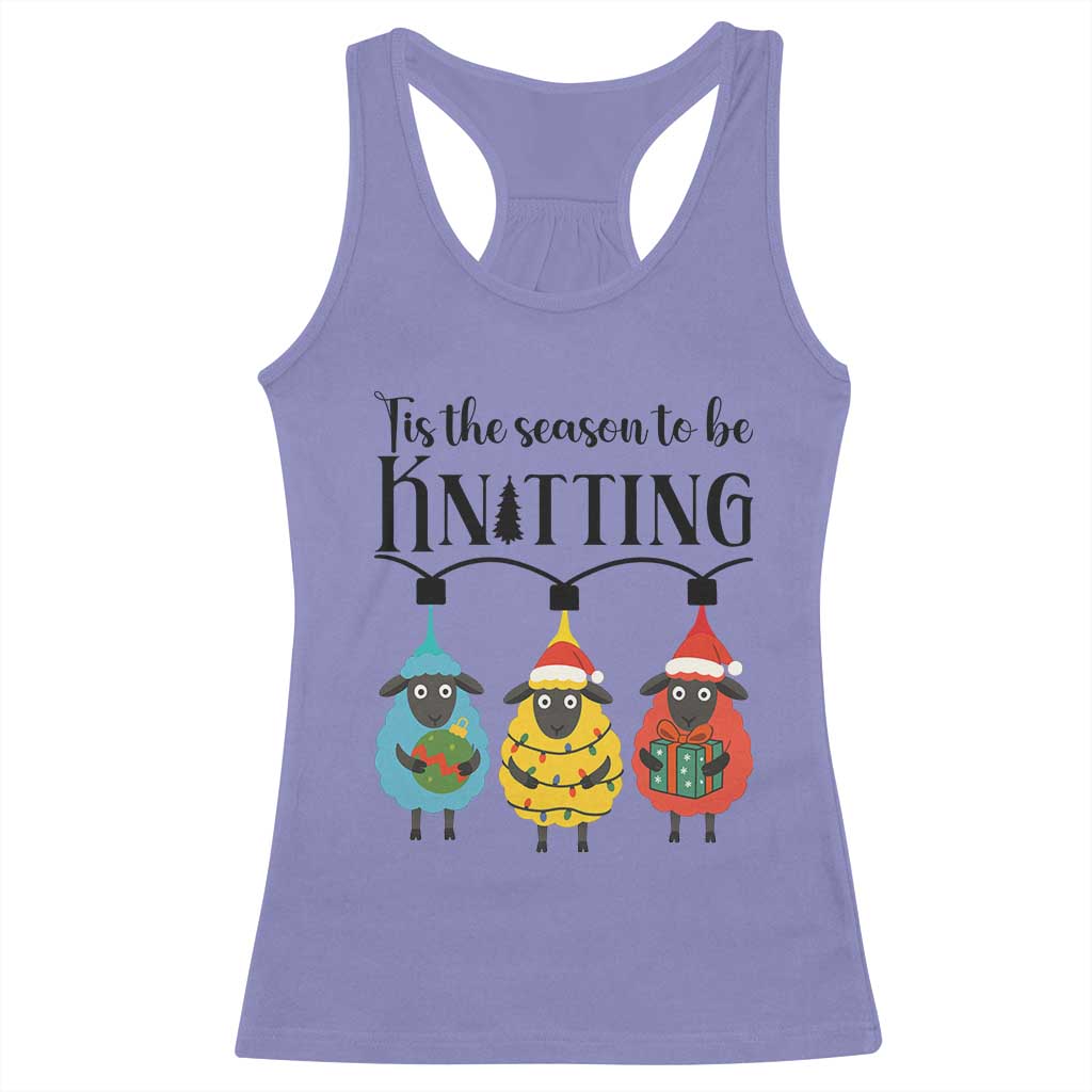 Tis The Season To Be Knitting Racerback Tank Top Christmas Gift TS12 Violet Print Your Wear
