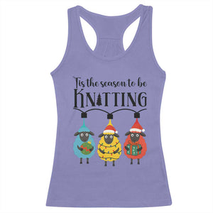 Tis The Season To Be Knitting Racerback Tank Top Christmas Gift TS12 Violet Print Your Wear