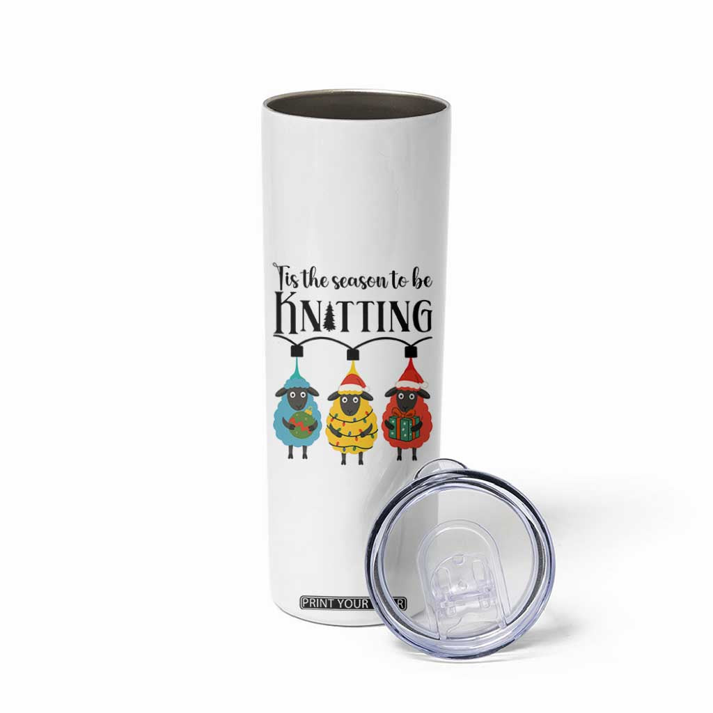 Tis The Season To Be Knitting Skinny Tumbler Christmas Gift TS12 Print Your Wear