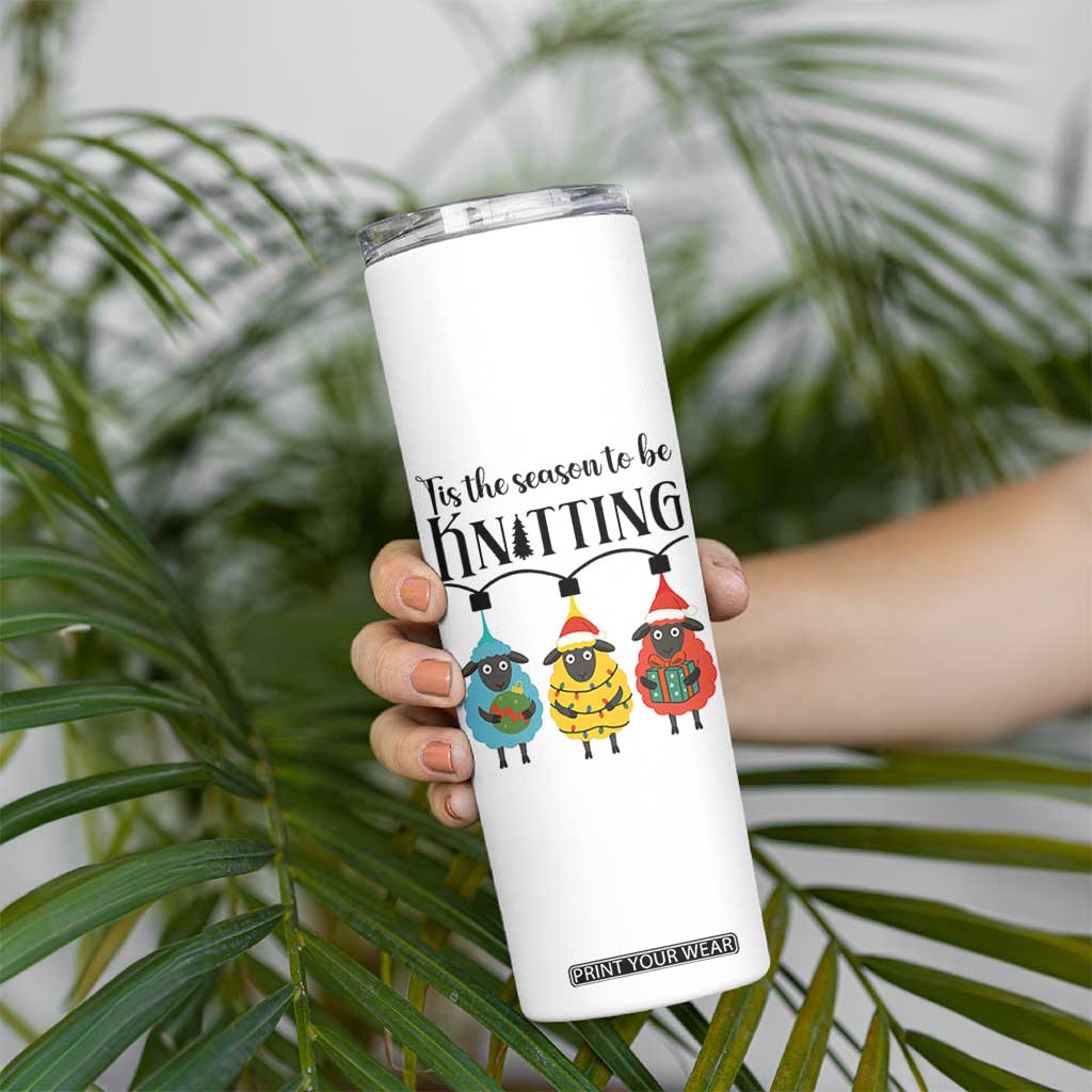 Tis The Season To Be Knitting Skinny Tumbler Christmas Gift TS12 Print Your Wear