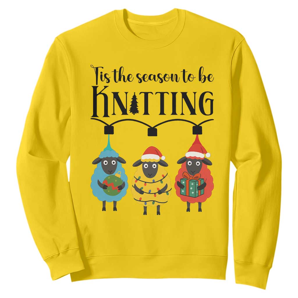 Tis The Season To Be Knitting Sweatshirt Christmas Gift TS12 Daisy Print Your Wear