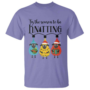 Tis The Season To Be Knitting T Shirt Christmas Gift - Print Your Wear
