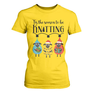 Tis The Season To Be Knitting T Shirt For Women Christmas Gift TS12 Daisy Print Your Wear