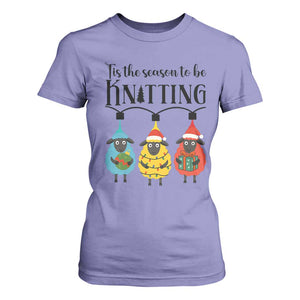 Tis The Season To Be Knitting T Shirt For Women Christmas Gift TS12 Violet Print Your Wear