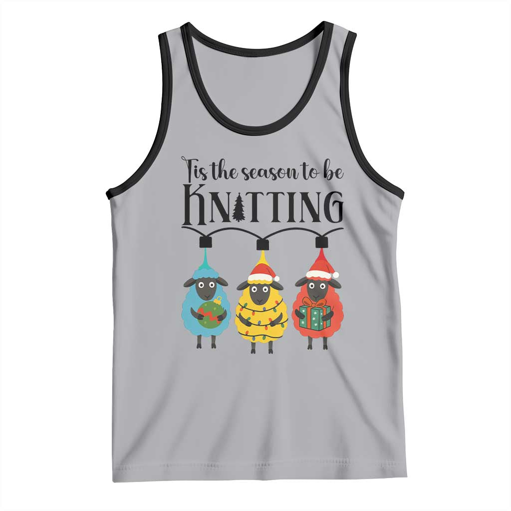 Tis The Season To Be Knitting Tank Top Christmas Gift TS12 Athletic Heather Black Print Your Wear