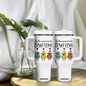 Tis The Season To Be Knitting Tumbler With Handle Christmas Gift TS12 Print Your Wear
