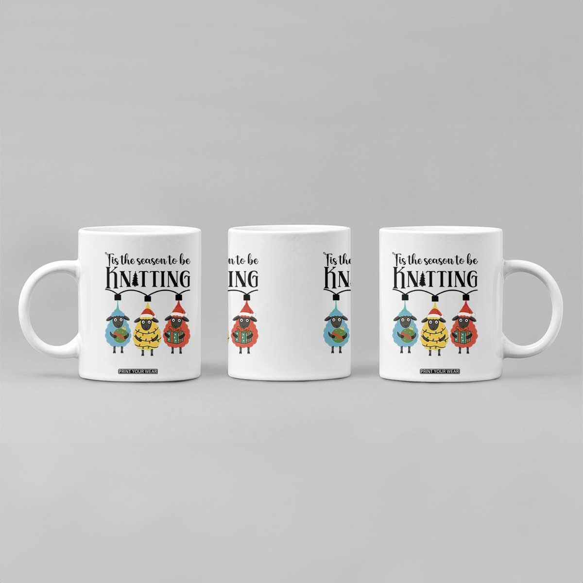 Tis The Season To Be Knitting Coffee Mug Christmas Gift TS12 Print Your Wear
