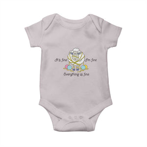 Its Fine I am Fine Everything Is Fine Baby Onesie Funny Sheep Yarn Chaos TS12 Ice Gray Print Your Wear