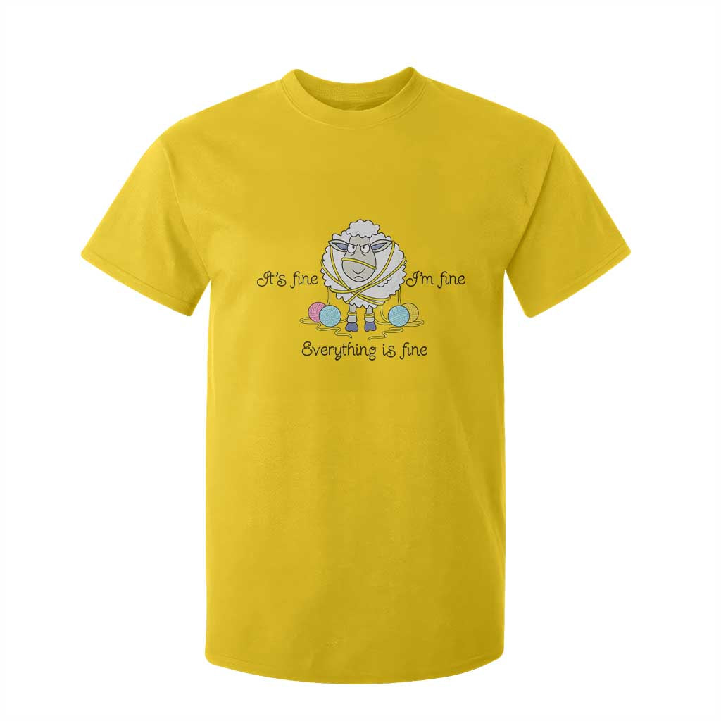 Its Fine I am Fine Everything Is Fine T Shirt For Kid Funny Sheep Yarn Chaos TS12 Daisy Print Your Wear
