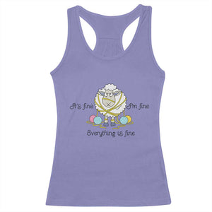Its Fine I am Fine Everything Is Fine Racerback Tank Top Funny Sheep Yarn Chaos TS12 Violet Print Your Wear