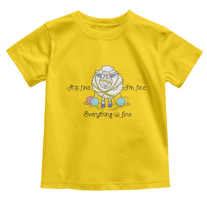 Its Fine I am Fine Everything Is Fine Toddler T Shirt Funny Sheep Yarn Chaos TS12 Daisy Print Your Wear