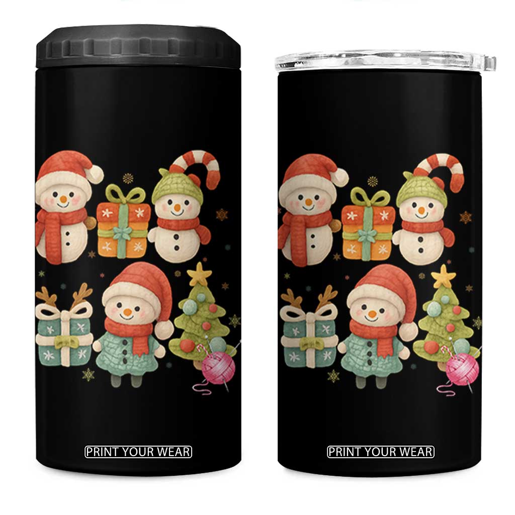 Crochet Christmas 4 in 1 Can Cooler Tumbler Funny Xmas Gift For Crocheter TS12 One Size: 16 oz Black Print Your Wear