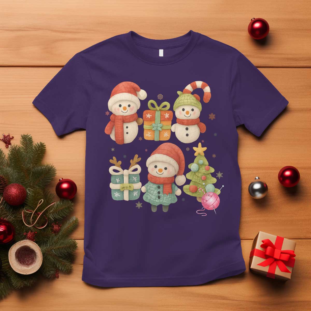 Crochet Christmas T Shirt Funny Xmas Gift For Crocheter TS12 Purple Print Your Wear