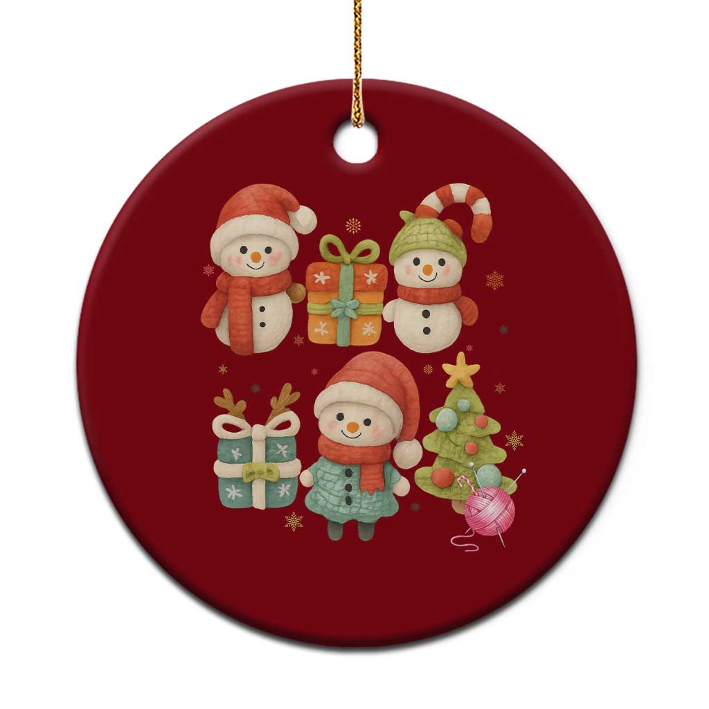 Crochet Xmas Ceramic Ornament Funny Xmas Gift For Crocheter TS12 1pc Red Print Your Wear