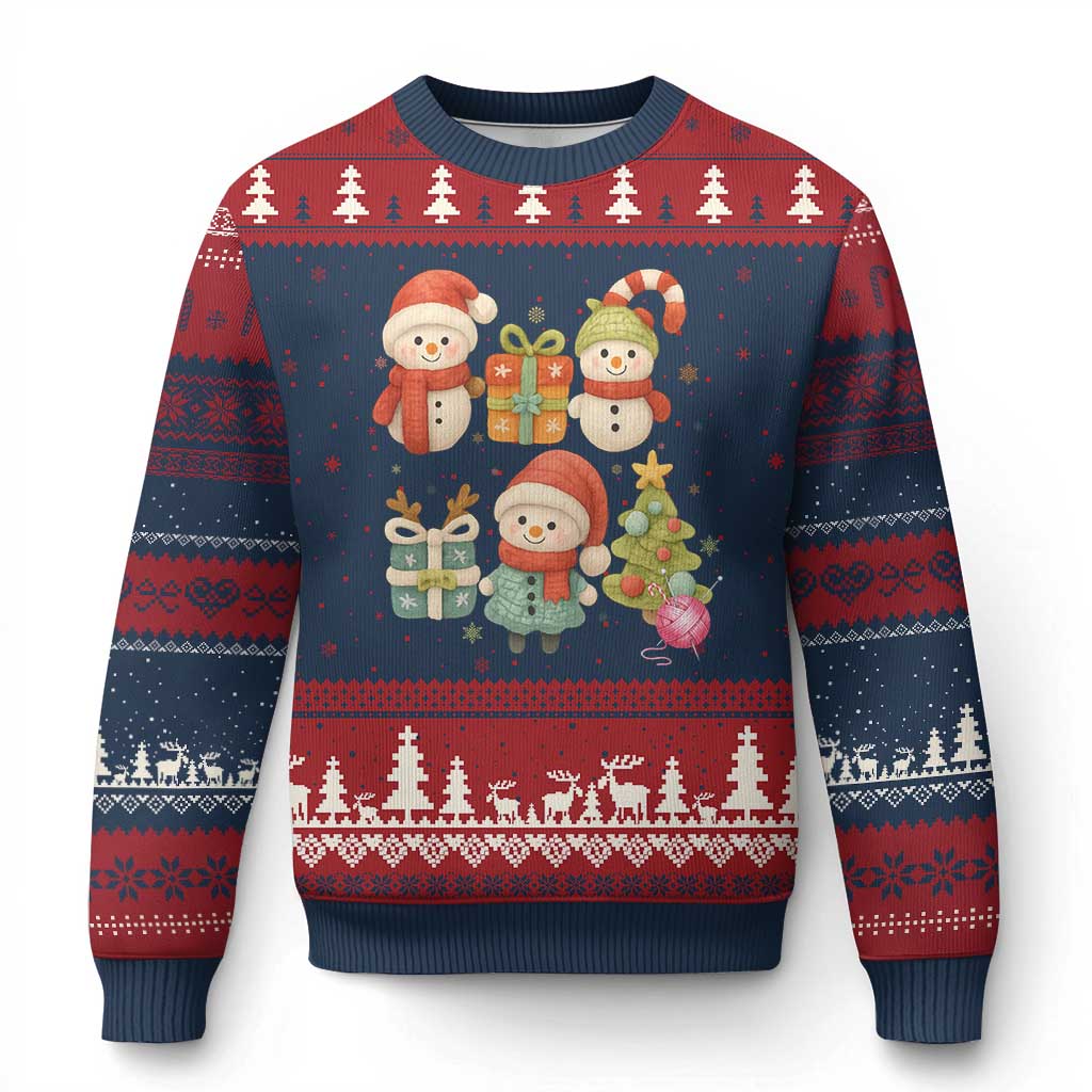 Crochet Xmas Ugly Christmas Sweater Funny Xmas Gift For Crocheter TS12 Navy Red Print Your Wear