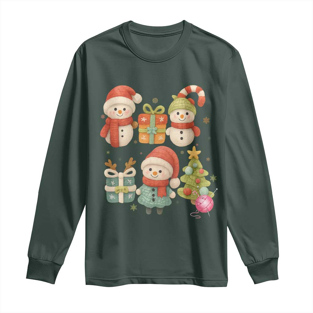 Crochet Christmas Long Sleeve Shirt Funny Xmas Gift For Crocheter TS12 Dark Forest Green Print Your Wear
