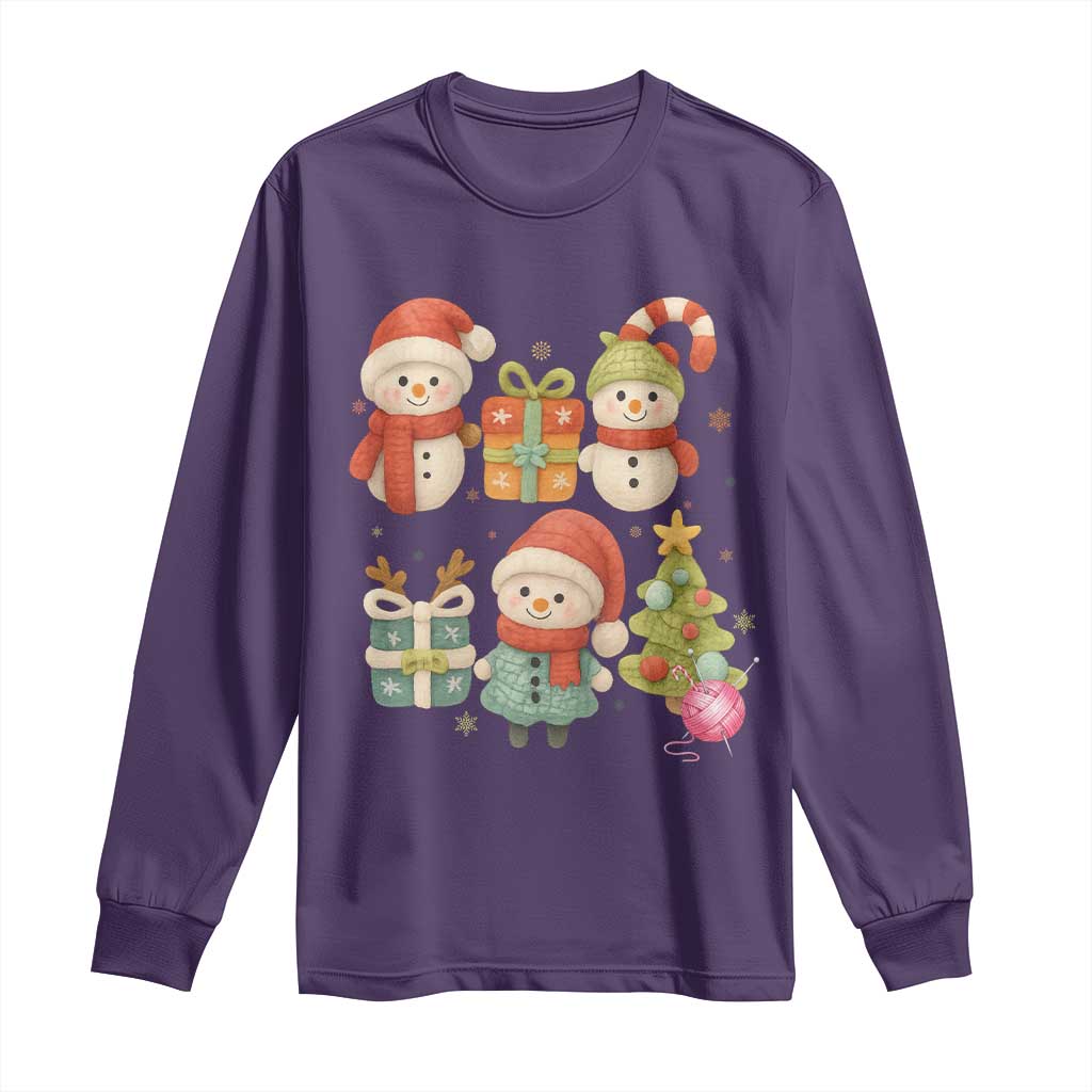 Crochet Christmas Long Sleeve Shirt Funny Xmas Gift For Crocheter TS12 Purple Print Your Wear