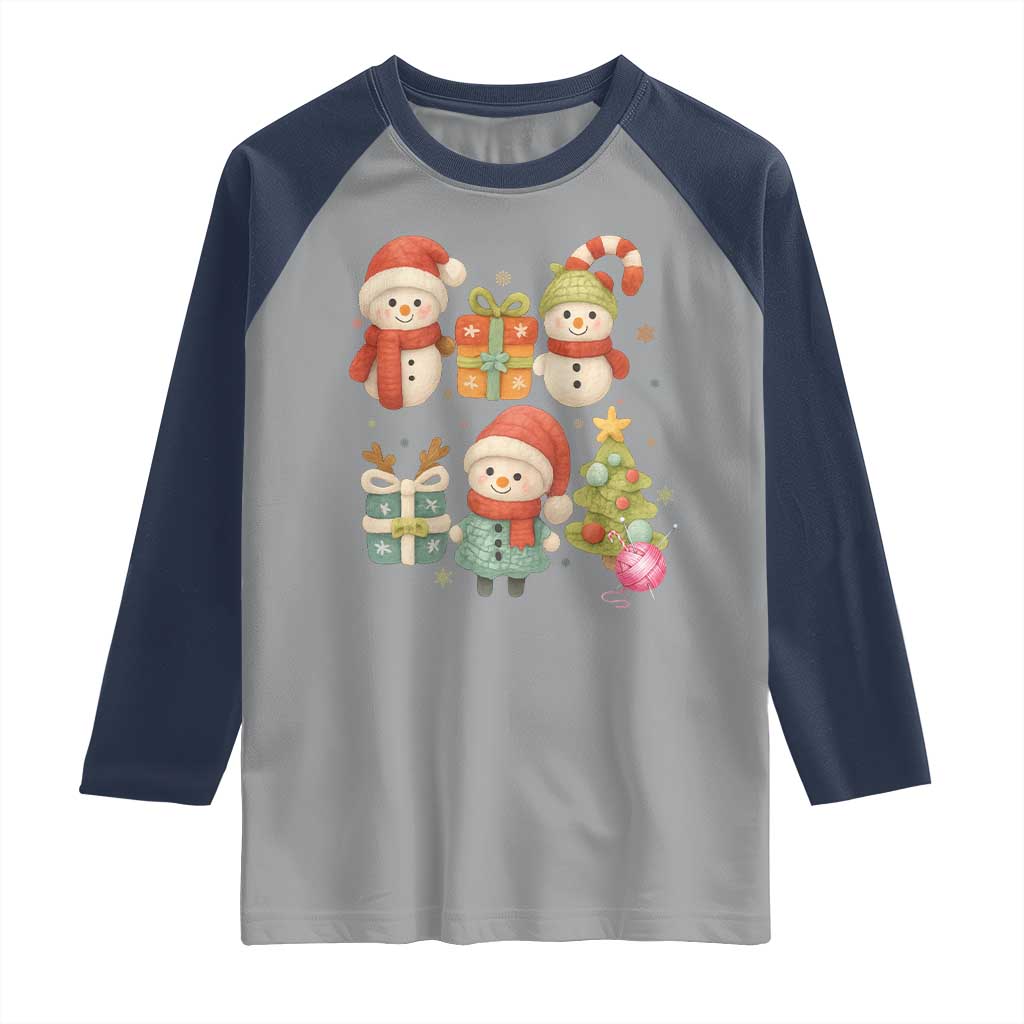 Crochet Christmas Raglan Shirt Funny Xmas Gift For Crocheter TS12 Sport Gray Navy Print Your Wear