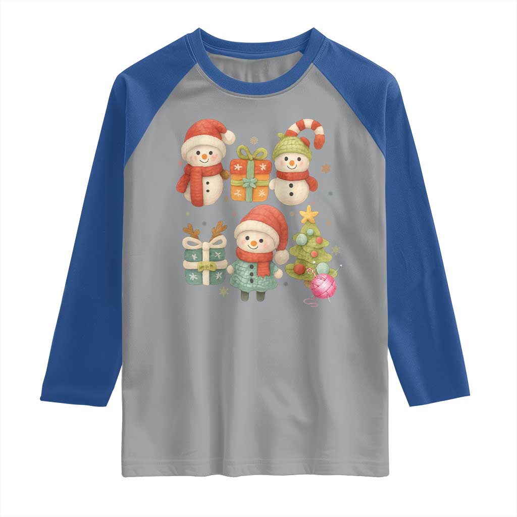 Crochet Christmas Raglan Shirt Funny Xmas Gift For Crocheter TS12 Sport Gray Royal Print Your Wear
