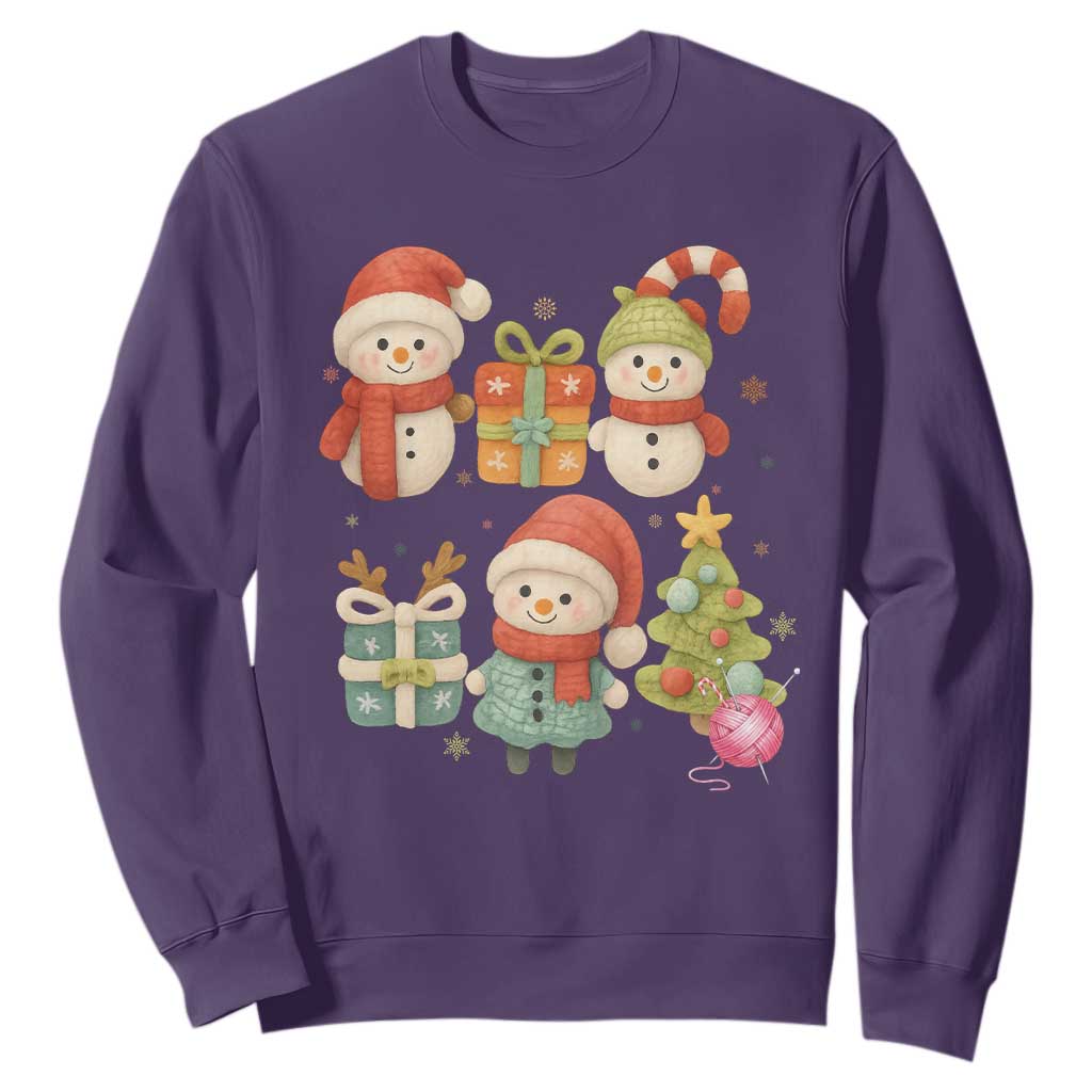 Crochet Christmas Sweatshirt Funny Xmas Gift For Crocheter TS12 Purple Print Your Wear