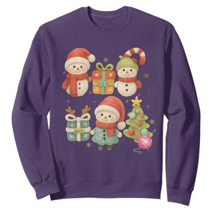 Crochet Christmas Sweatshirt Funny Xmas Gift For Crocheter TS12 Purple Print Your Wear