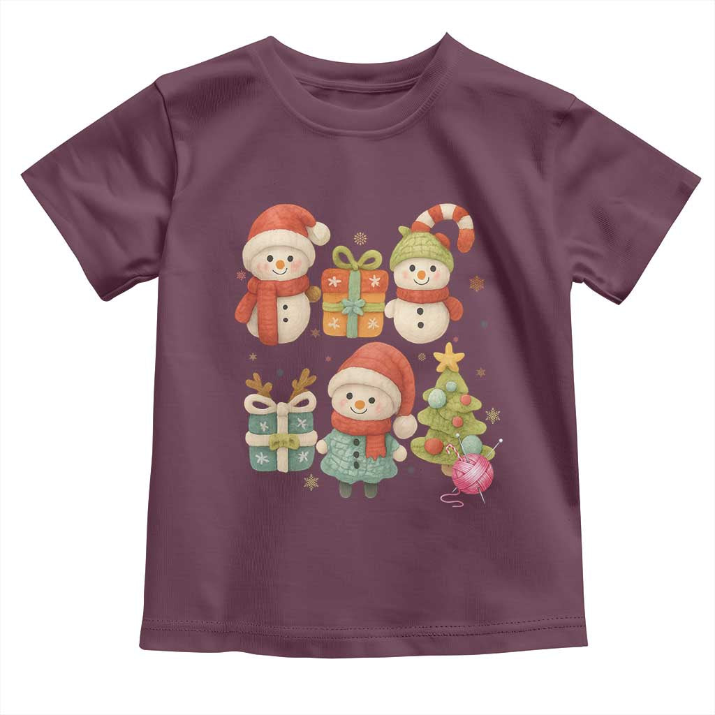 Crochet Christmas Toddler T Shirt Funny Xmas Gift For Crocheter TS12 Maroon Print Your Wear