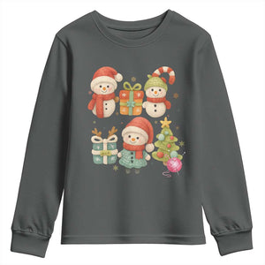 Crochet Christmas Youth Sweatshirt Funny Xmas Gift For Crocheter TS12 Dark Heather Print Your Wear