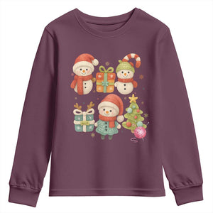 Crochet Christmas Youth Sweatshirt Funny Xmas Gift For Crocheter TS12 Maroon Print Your Wear