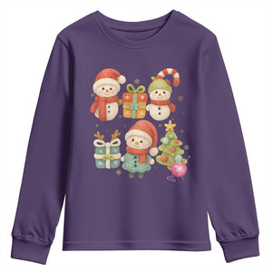 Crochet Christmas Youth Sweatshirt Funny Xmas Gift For Crocheter TS12 Purple Print Your Wear