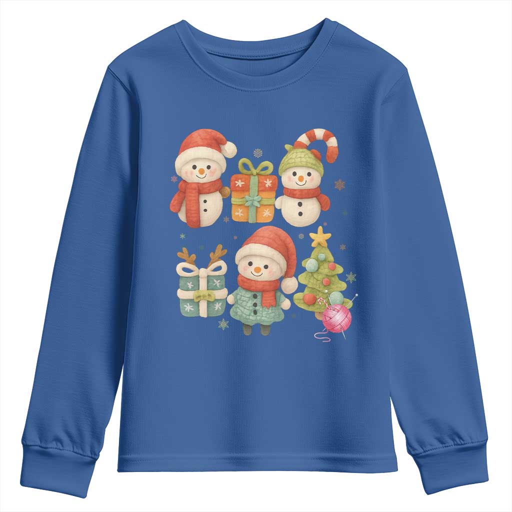 Crochet Christmas Youth Sweatshirt Funny Xmas Gift For Crocheter TS12 Royal Blue Print Your Wear