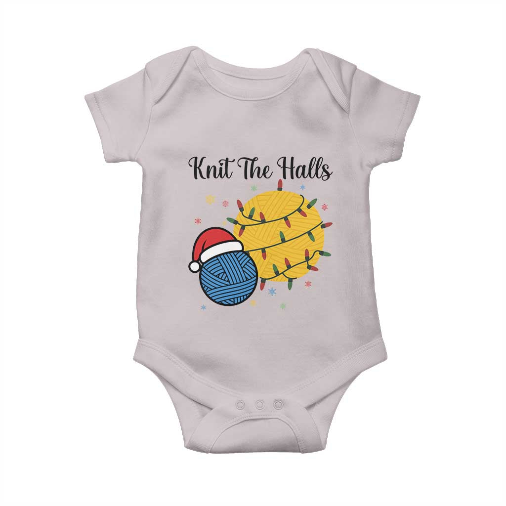 Knit The Halls Baby Onesie Funny Knitters Christmas Gift TS12 Ice Gray Print Your Wear