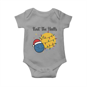 Knit The Halls Baby Onesie Funny Knitters Christmas Gift TS12 Sport Gray Print Your Wear
