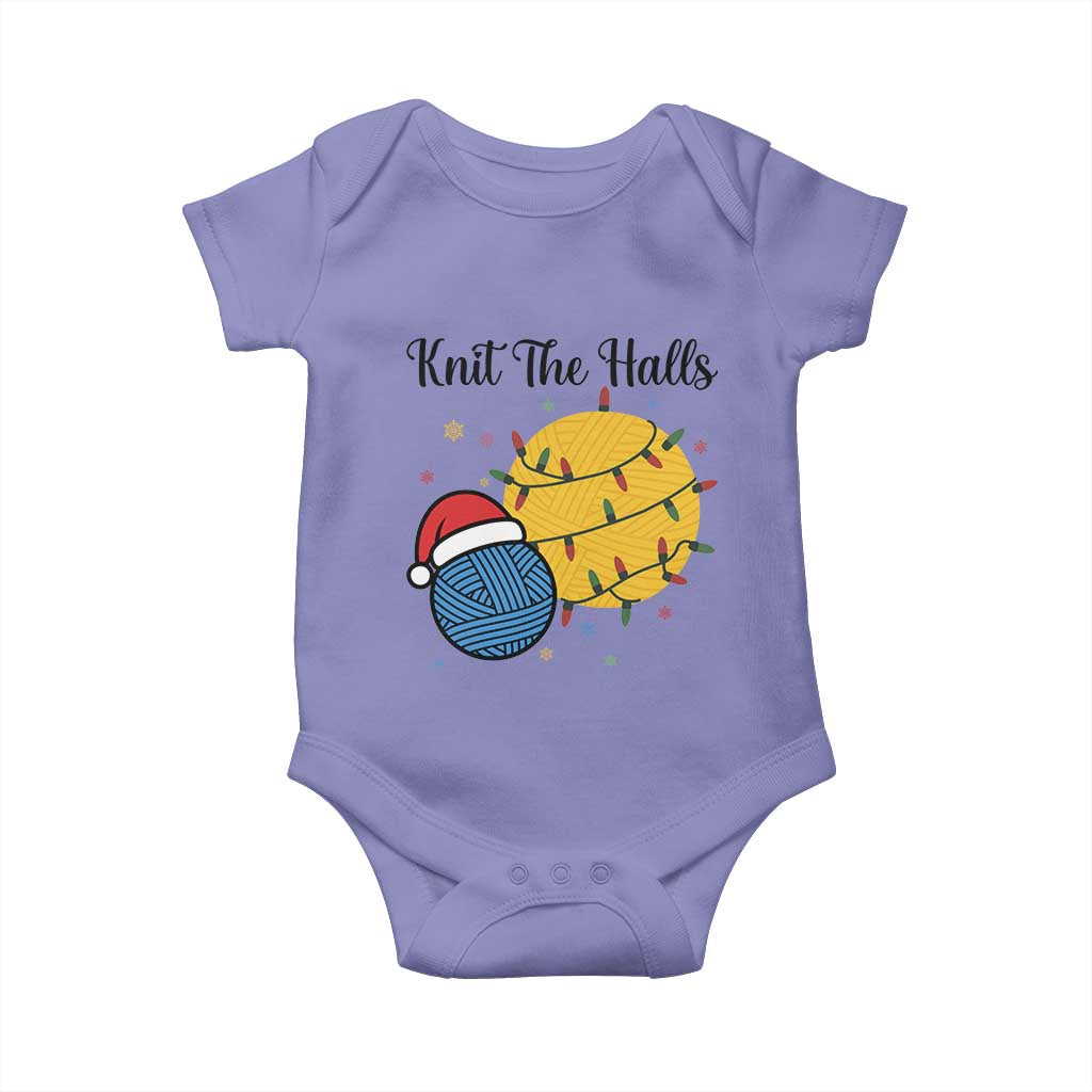 Knit The Halls Baby Onesie Funny Knitters Christmas Gift TS12 Violet Print Your Wear