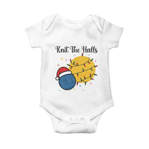 Knit The Halls Baby Onesie Funny Knitters Christmas Gift TS12 White Print Your Wear